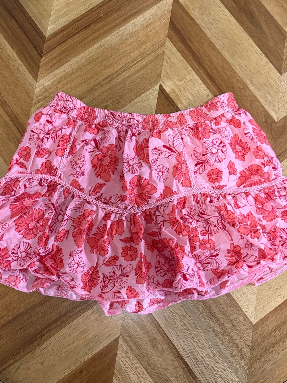 Jessica Simpson Pink Floral Ruffle Skirt